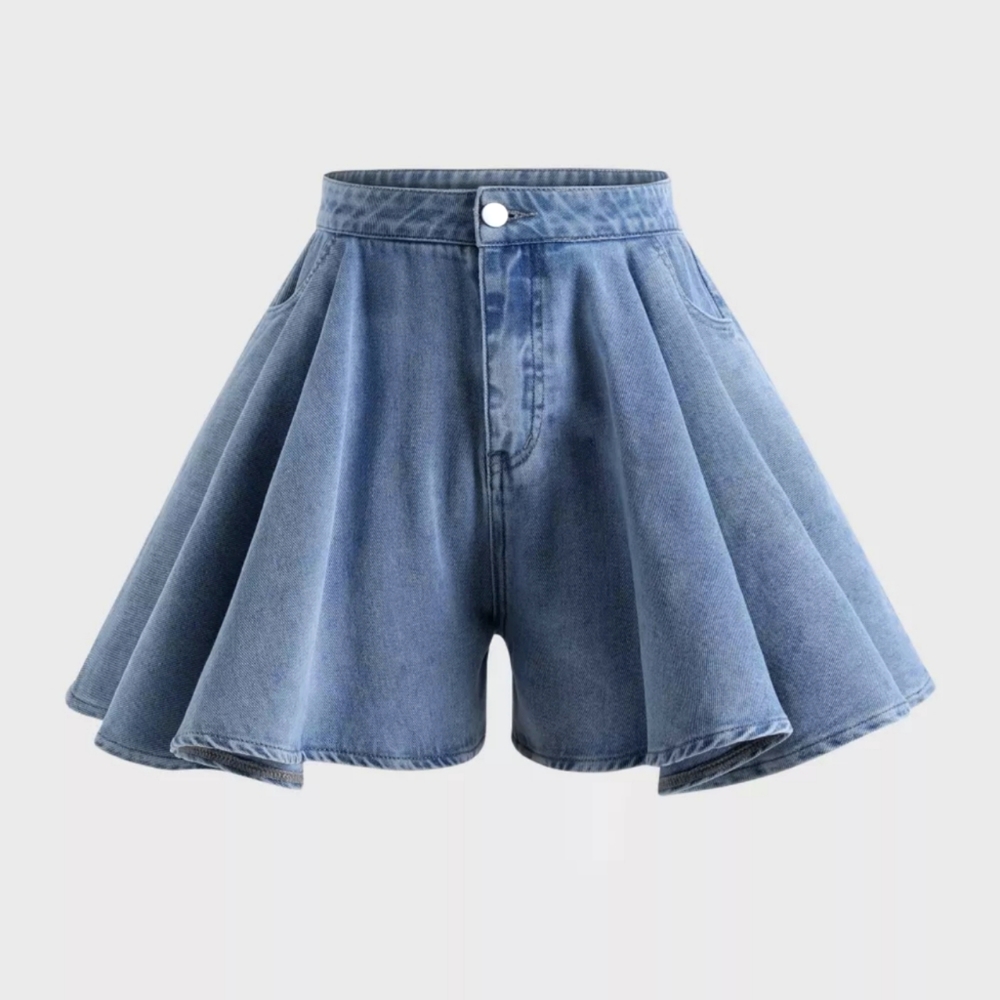 Rufle Hem Denim Shorts by Cider Size XL